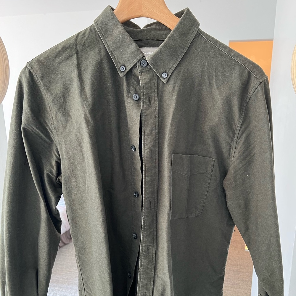 Everlane (Mens Medium) Olive Green Oxford Button Down